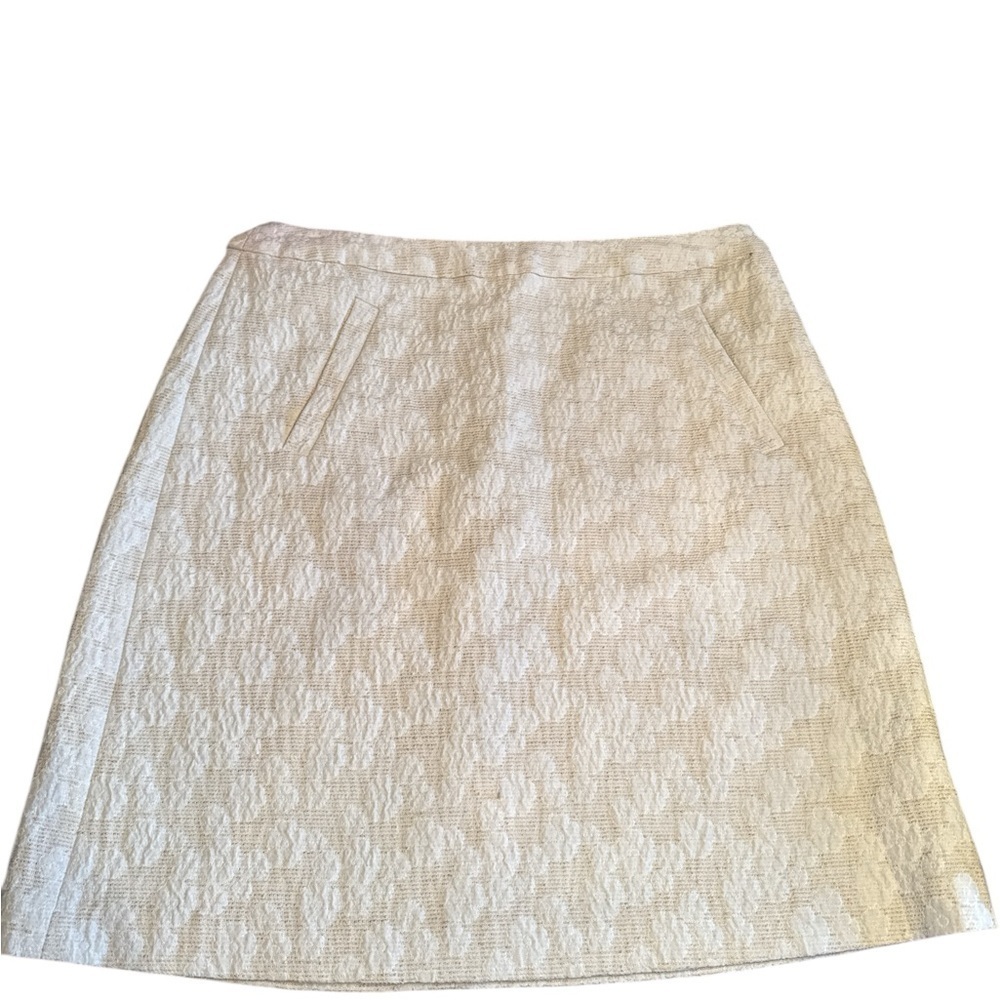 Halogen Textured Cream A-Line Skirt